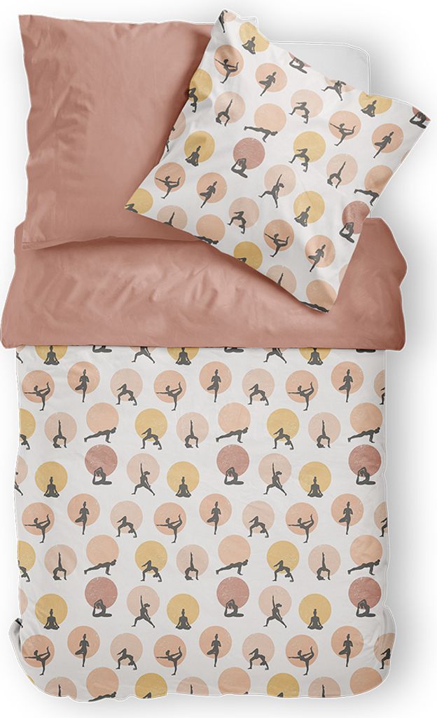 Dormabell Satin Bettwäsche 155x220 Yoga Gymnastik Punkte Wende creme puder