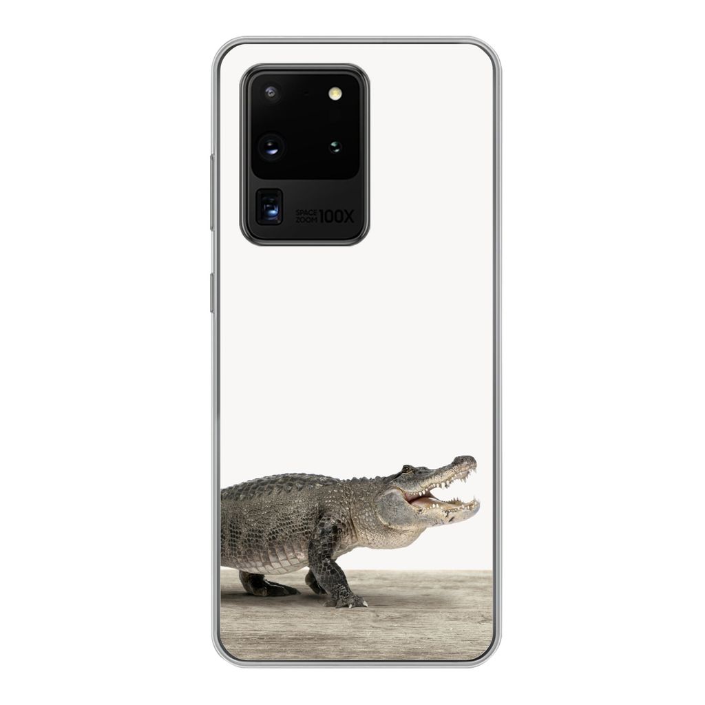 MuchoWow Handyhülle Schutzhülle Hülle für Samsung Galaxy S20 Ultra Kinder - Krokodil - Junge - Kinder - Mädchen Silikon Softcase Handy Hüll...