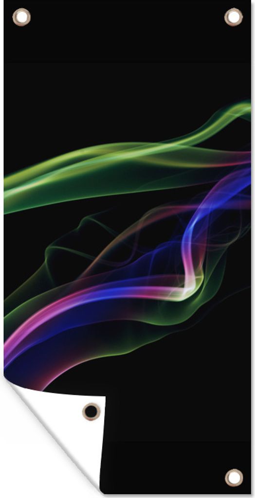 MuchoWow 30x60 cm Outdoor-Poster Gartendeko Sichtschutz Garten Poster für den Garten Darstellung einer bunten Rauchwolke