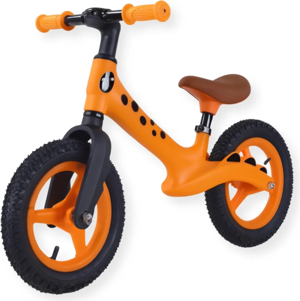 Vélo sans pédales 12 pouces Buxibo Paxi orange avec cadre robuste