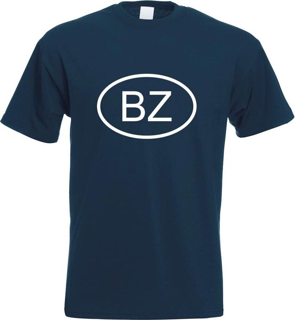 Kiwistar - T-Shirt - Navy - Belize BZ Motiv Bedruckt Funshirt Design Print - mit Motiv Bedruckt - Funshirt Design - Sport - Freizeit - Herren - L