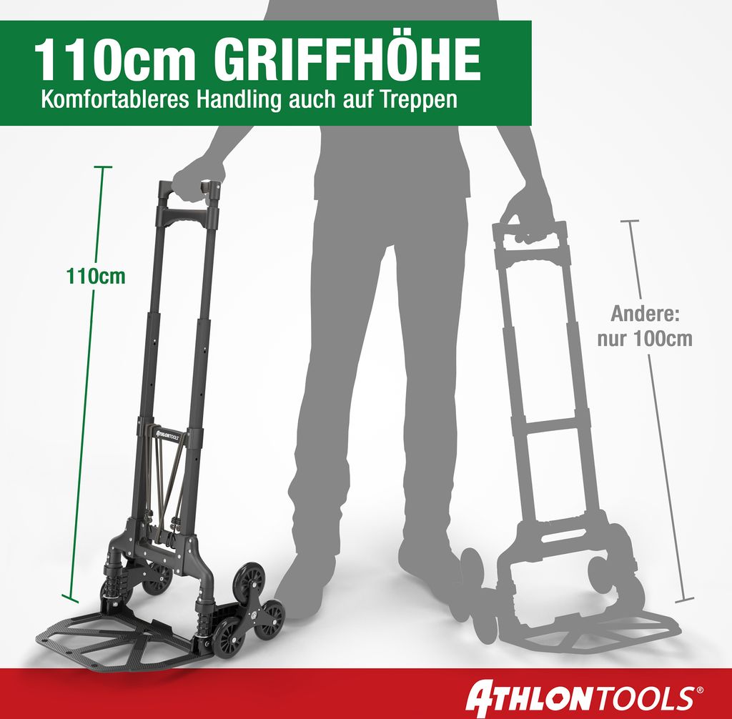 ATHLON TOOLS Aluminium Treppensteiger-Sackkarre klappbar - Produktbild 4