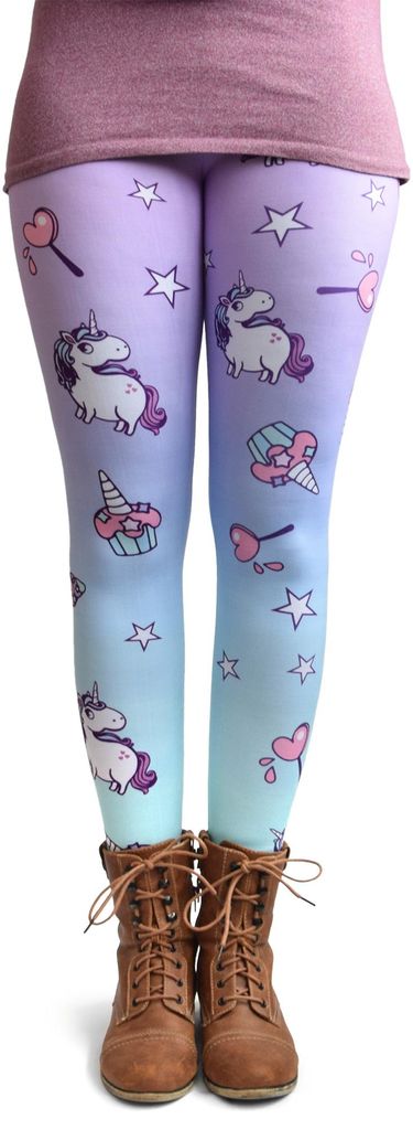 cosey - Unicorn Line Leggings (Einheitsgröße) - Design Einhörner und Süßigkeiten