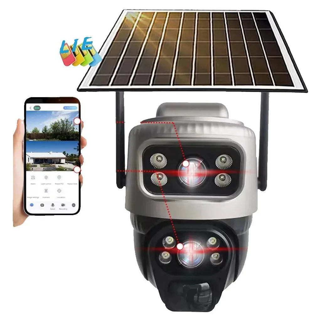 Caméra solaire extérieure sans fil anti-panne avec mémoire 64 Go