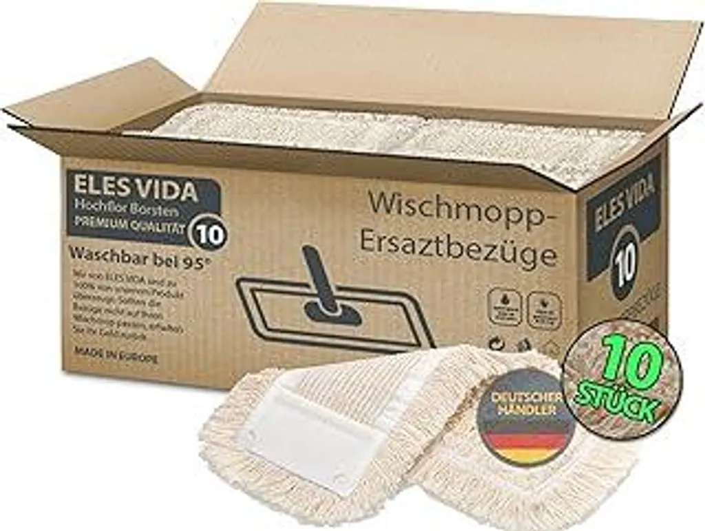 Set 10 Ricambi Mop Cotone 40cm - Professionale per Parquet e Legno