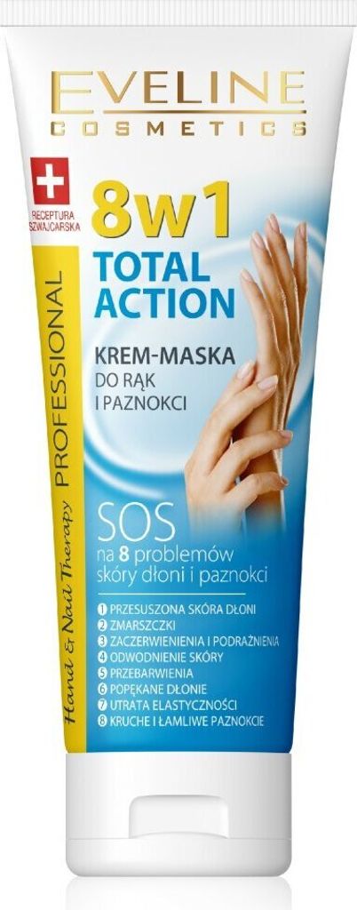 EVELINE Hand&Nail Therapy Total Action 8in1 Hand- und Nagelcreme-Maske 75ml