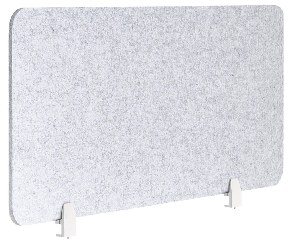 BELIANI Schreibtisch Trennwand Grau Stoff PET Kunststoff 120 x 50 cm zum Aufstellen Klemmen Schallschutz Sichtschutz Pinnwand Büro Home Office