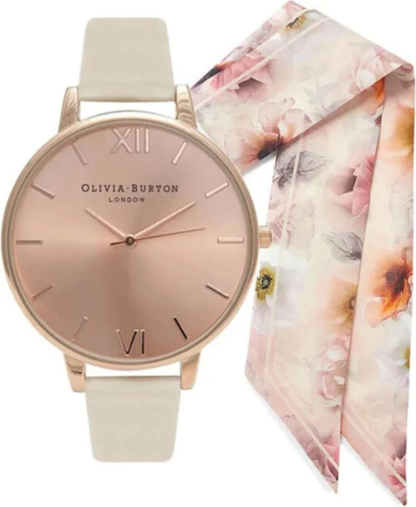 Set Regalo Olivia Burton OBGSET51: Orologio e Sciarpa Floral Rose Gold