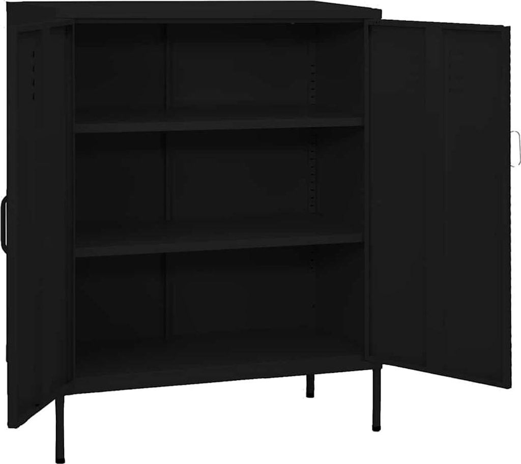 vidaXL Úložná skříň černá 80x35x101,5 cm Ocel Obrázek produktu 