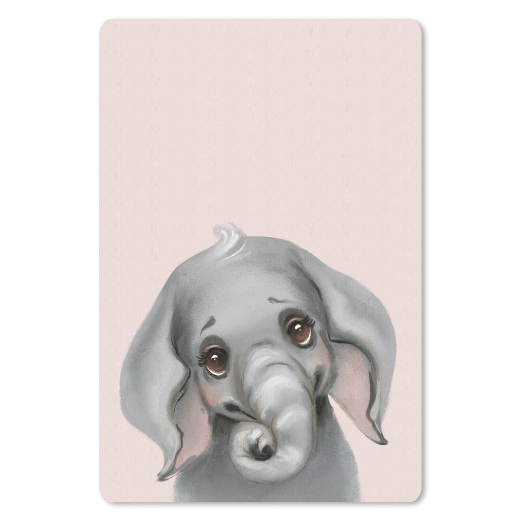 MuchoWow Mauspad Mousepad Elefant - Kind - Rosa 40x60 cm - Mousepads - Maus Mat - Pad - Mausunterlage - Schreibtisch Accesoire