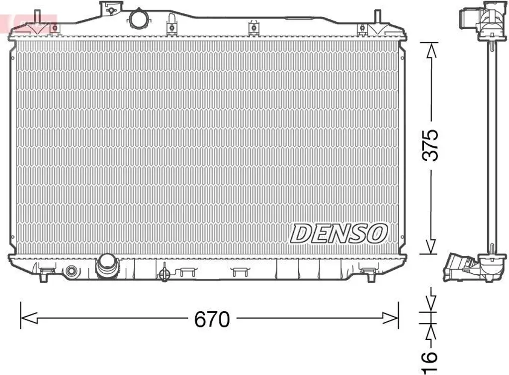 Radiateur de refroidissement moteur DENSO DRM40040 pour Civic 8 Type S