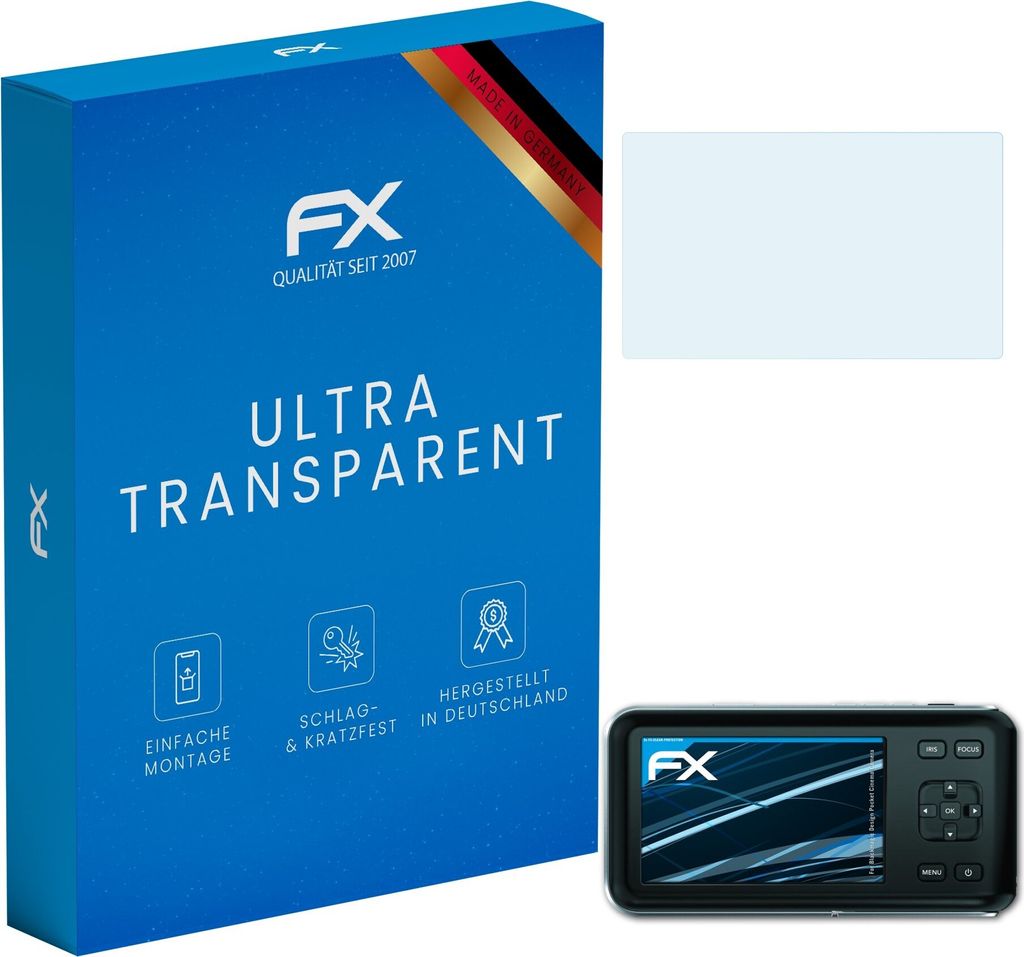 atFoliX FX-Clear 3x Schutzfolie kompatibel mit Blackmagic Design Pocket Cinema Camera Displayschutzfolie