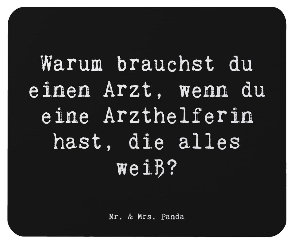 Mr. & Mrs. Panda Mouse Pad Spruch Kluge Arzthelferin - Schwarz - Geschenk, Arzt, Mauspad, medizinisches Wissen, Berufsprodukte, Berufsgestaltung, F...