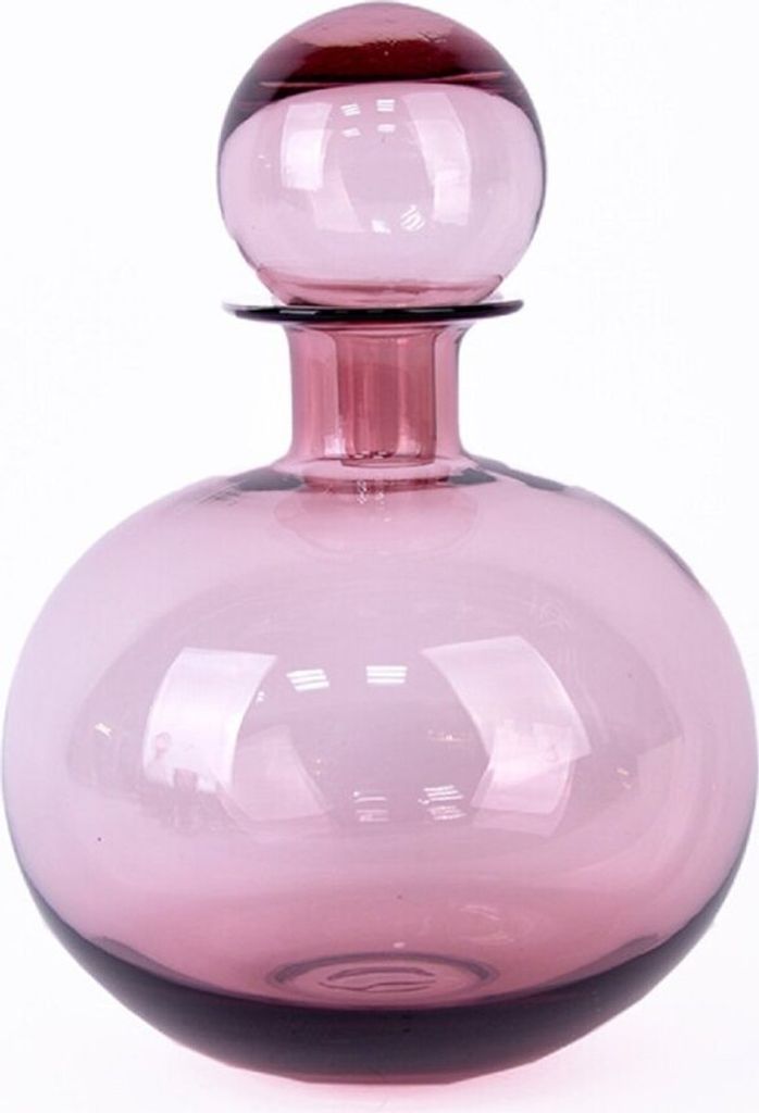 Schäfer Deko Glas Karaffe – Stilvolle Glasflasche für Getränke und als Tischdekoration 28 cm Beere