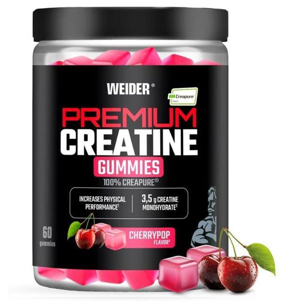 Weider Premium Creapure Gummies (60) al gusto di ciliegia - Immagine del prodotto 