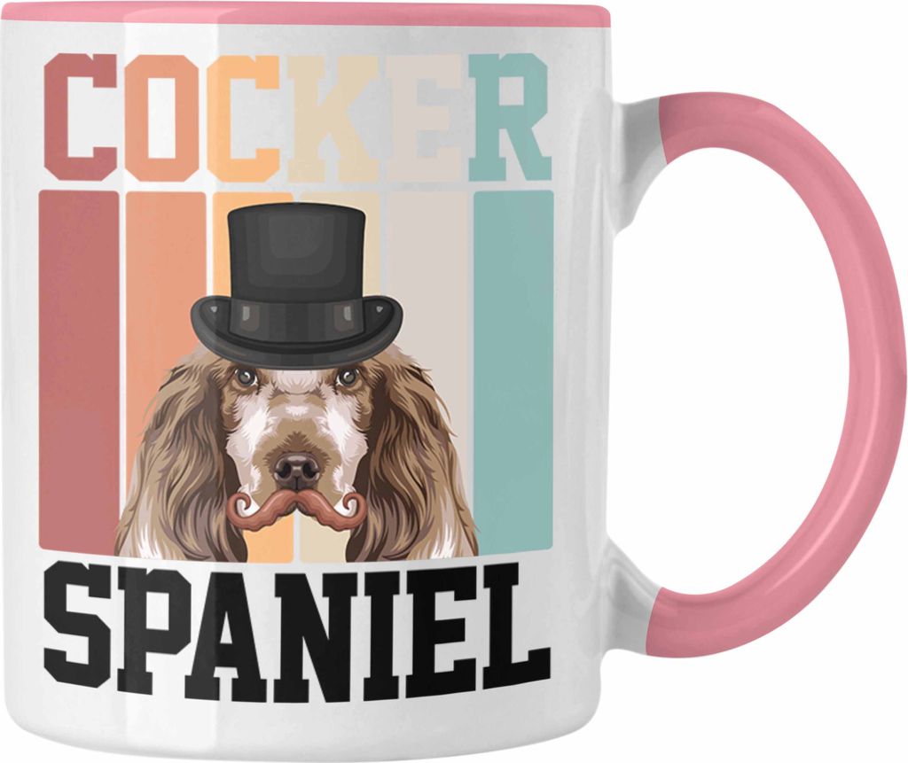 Trendation - Cocker Spaniel Besitzer Tasse Geschenk Lustiger Spruch Geschenkidee Retro Vinatge Cocker Spaniel (Rosa)