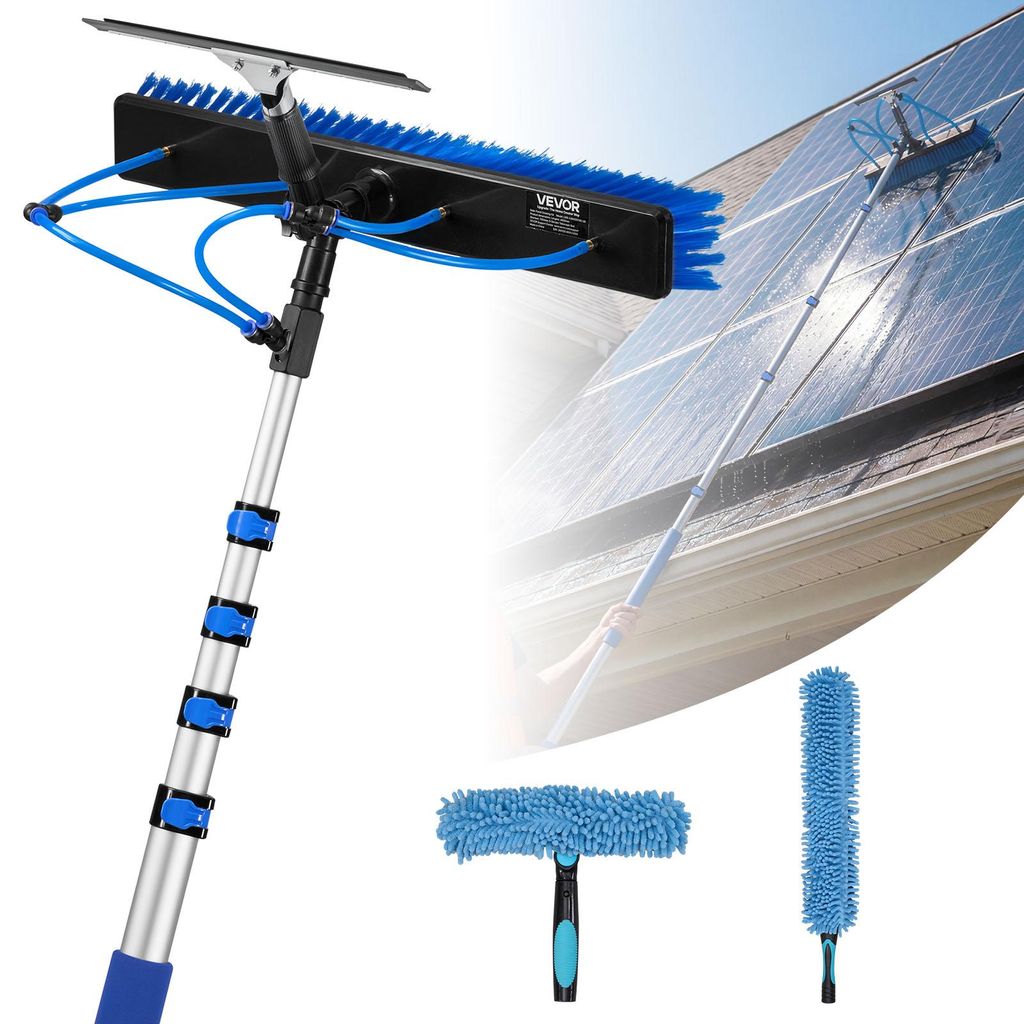 Spazzola telescopica 2 in 1 VEVOR per pannelli solari, set Immagine del prodotto 
