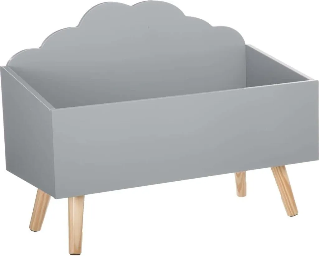 STORAGE ROOM Coffre à jouets blanc 58x28x45 cm en bois pour enfants