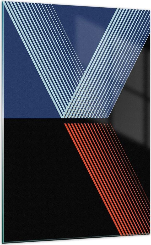 Bilder auf glas - Einteilig - Abstraktion Schwarz Blau - 70x100cm - Glasbilder - Wandbilder - Bilder - zum Aufhängen bereit - Wanddekoration aus G...