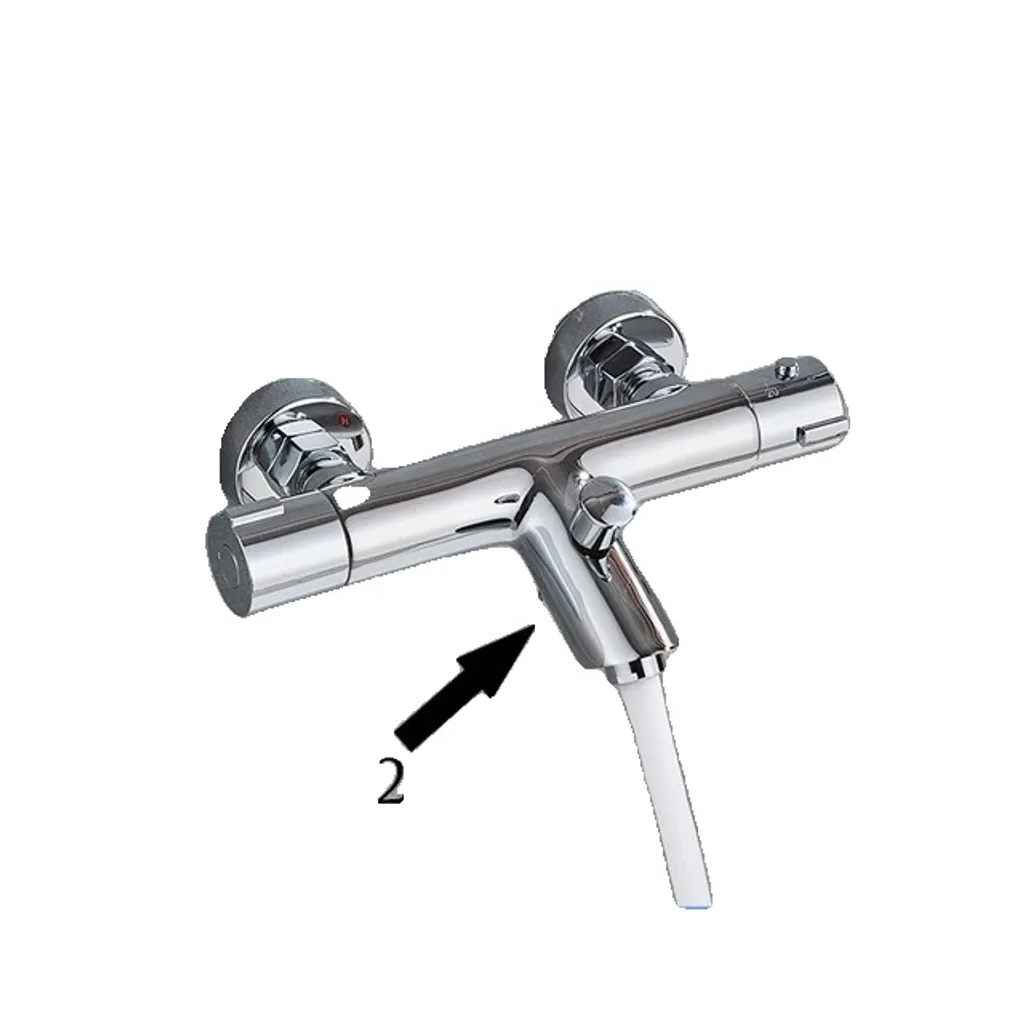 Robinetterie de douche thermostatique murale en chrome poli série B