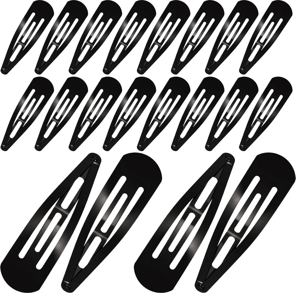 30 Mollette Capelli Grandi 8cm Nero - Fermagli Metallo per Donna e Bambina