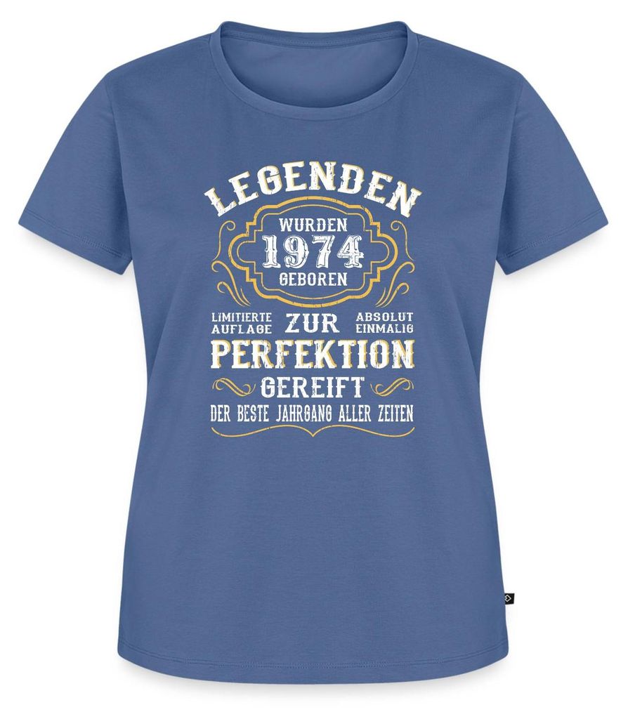 Spreadshirt Legenden wurden 1974 Geboren Geschenk Frauen Premium T-Shirt, M, Taubenblau