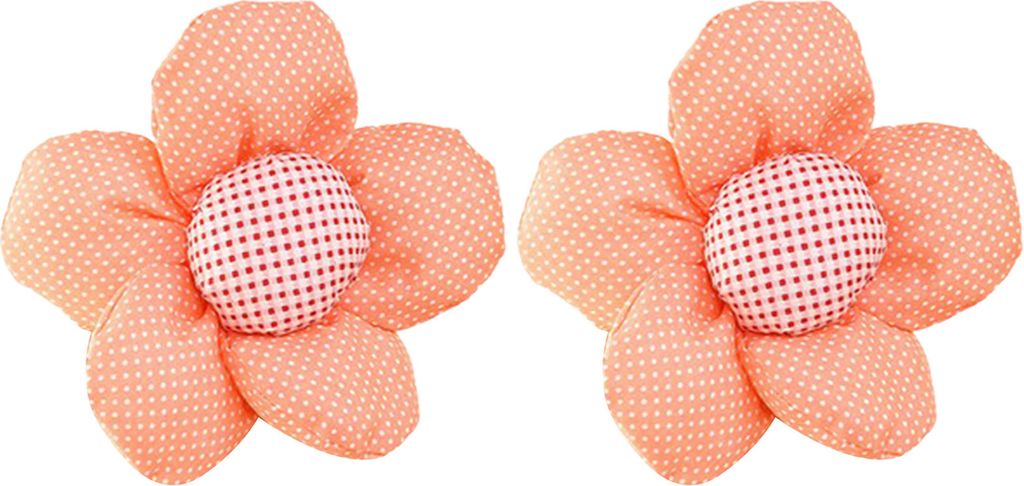 2pcs Vorhanghalter handgefertigt wiederverwendbares Baumwollhaus Schöne Stoff Blumenvorhang Krawatten Fensterbehandlung-Orange