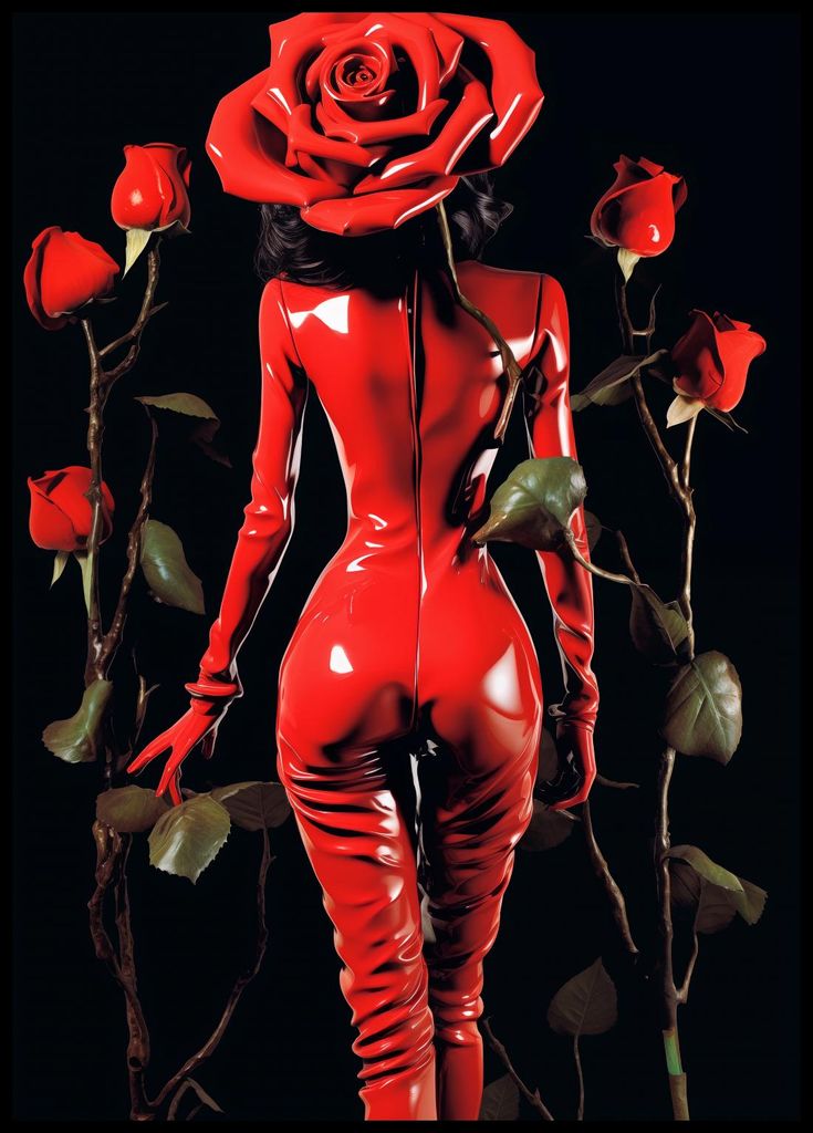 Plakat 64x90cm Blütenperson Rosa