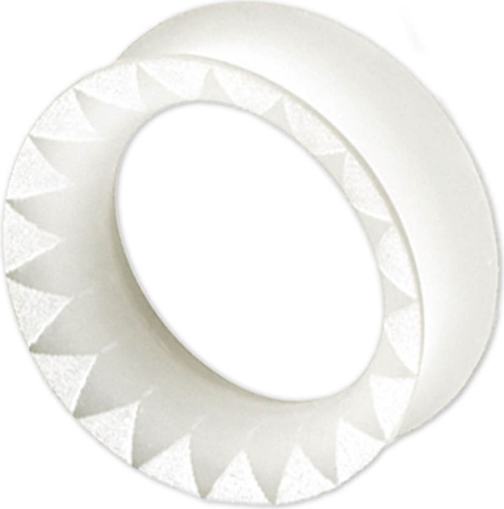 viva-adorno 1 Stück 36mm Silikon Tube Flesh Tunnel bedruckt Tribal Muster Plug Ohr XL groß flexibel Größe 24 - 40mm Z545,D3 Weiß