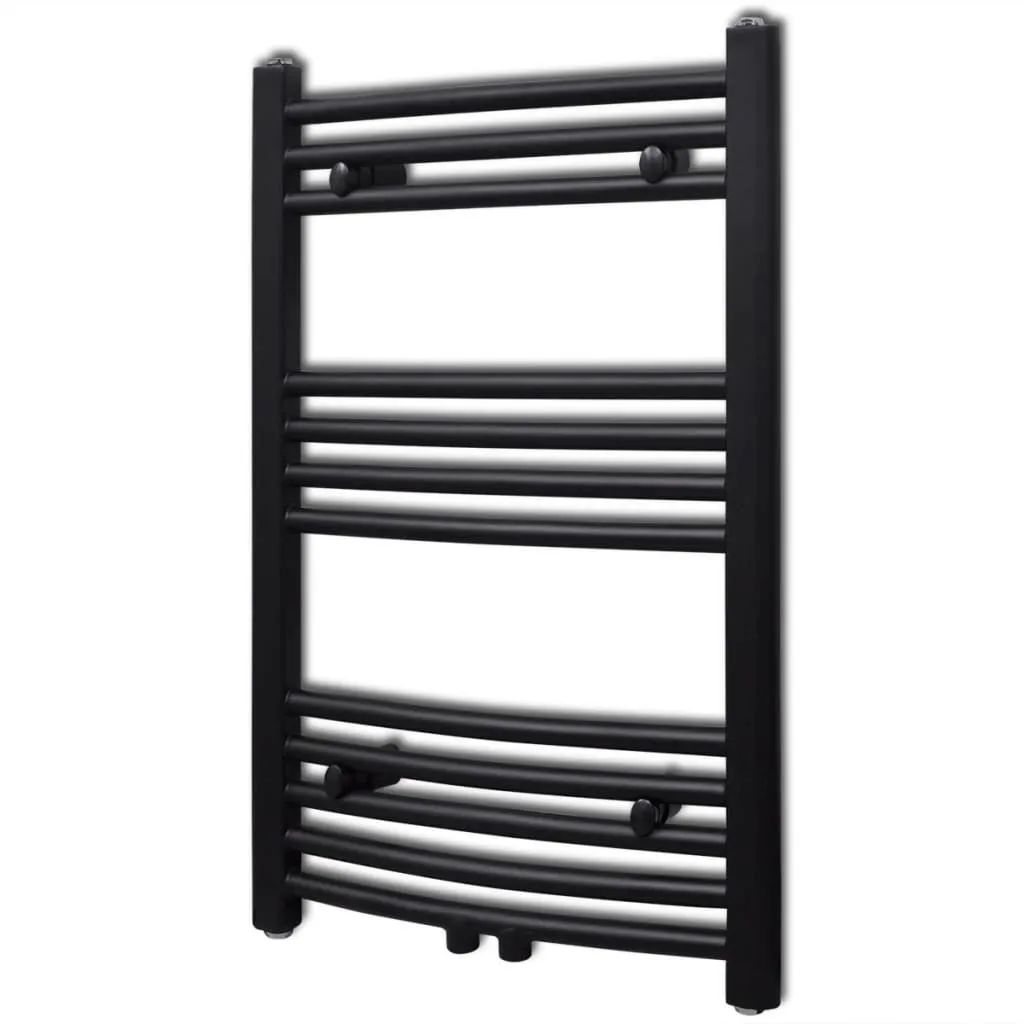 Sèche-serviettes eau chaude noir 500x764 mm idéal petite salle de bain