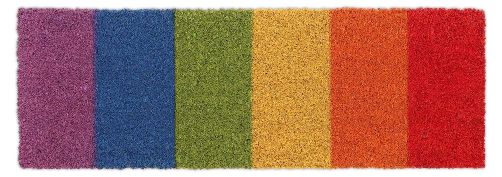 Tapis d'entrée Relaxdays en fibre de coco, arc-en-ciel, 75 Image du produit 
