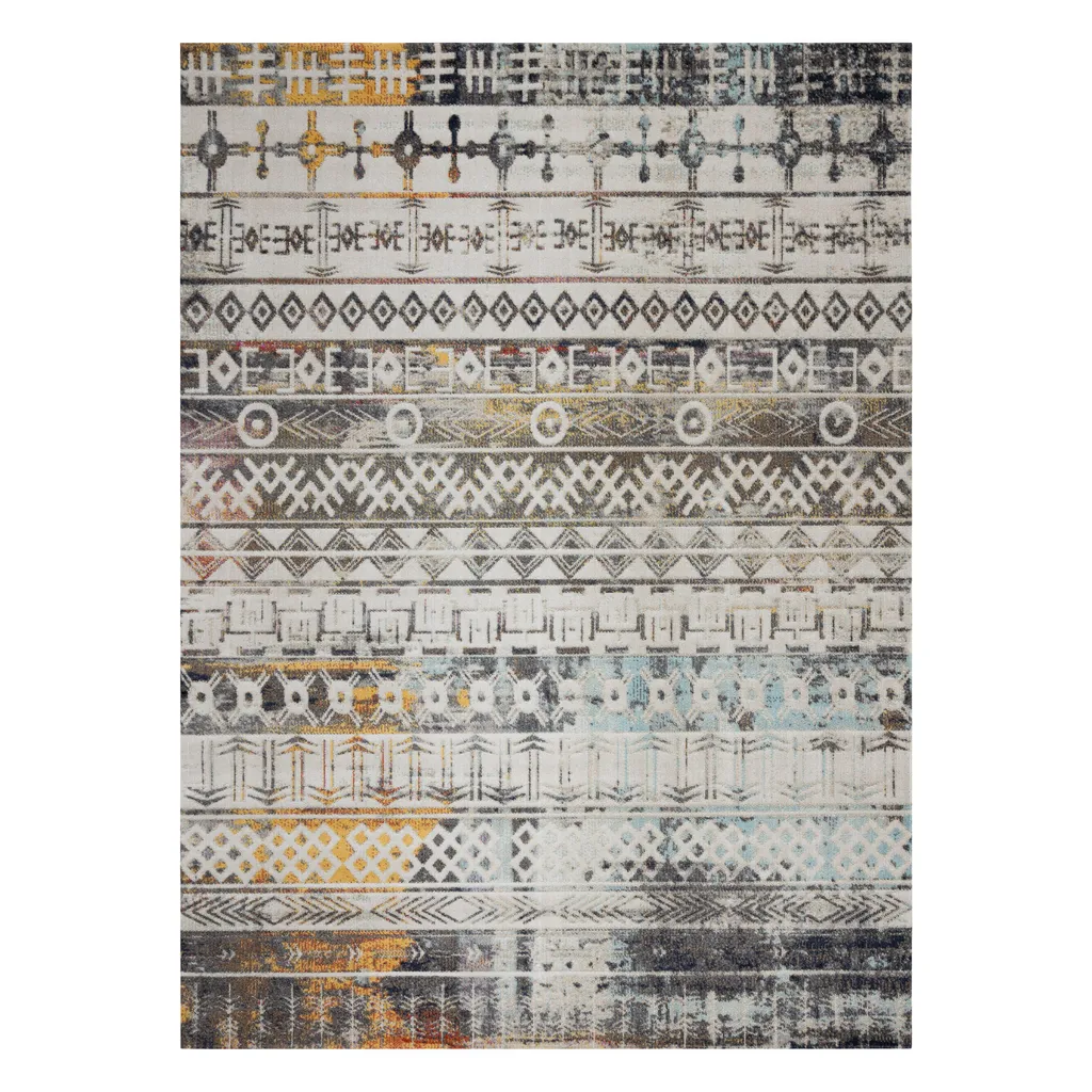 Tapis de Passage Extérieur Boho Chic Beige et Multicolore 80x250 cm - 3