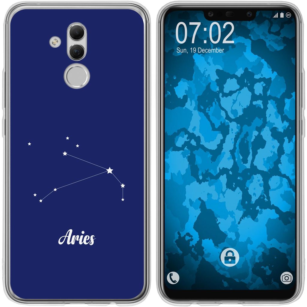 PhoneNatic Case kompatibel mit Huawei Mate 20 Lite Silikon-Hülle SternzeichenAries M11