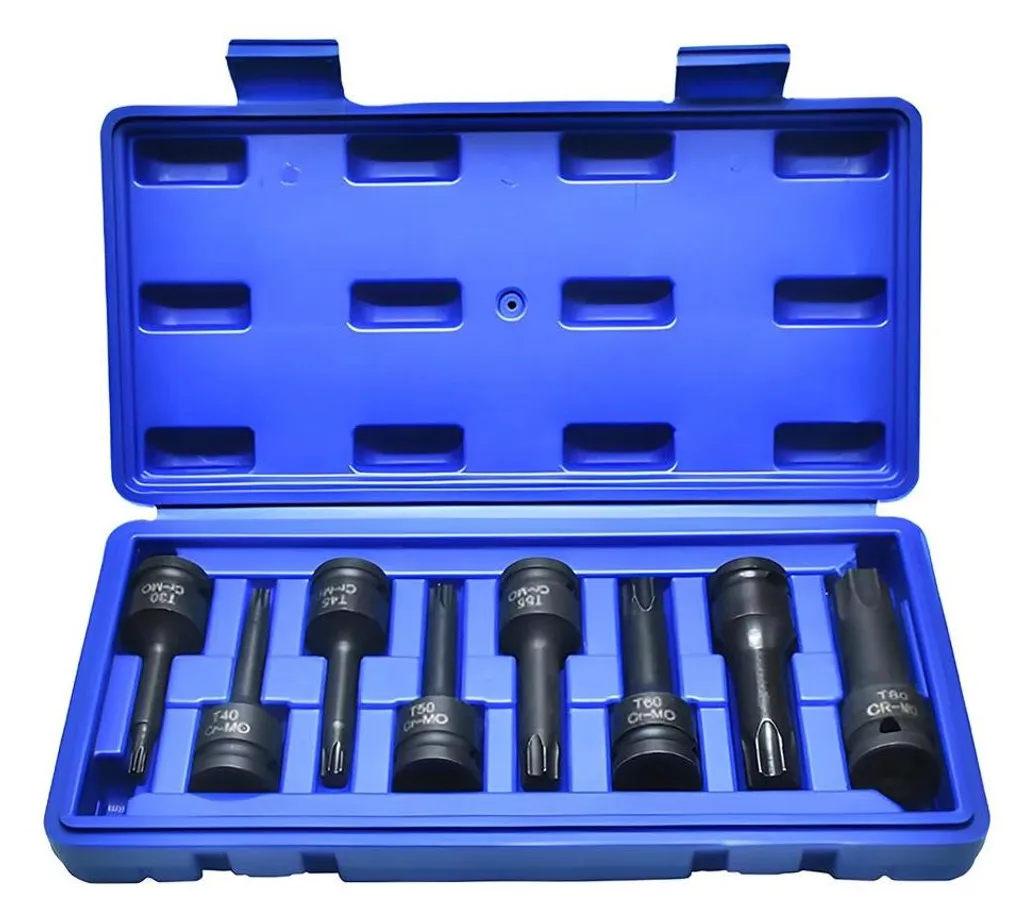 Jeu de douilles Torx pour réparation auto et mécanique - 1/2" - 8 pcs Rose