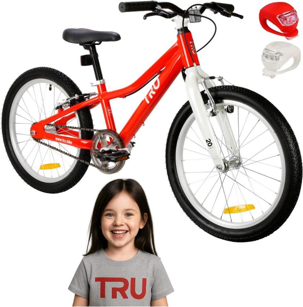 Kinderfahrrad - 20 Zoll - Rot - für 5-8 Jahre - Mountainbike Aluminium - Jugendfahrrad MTB - Sehr Leicht - für Jungen