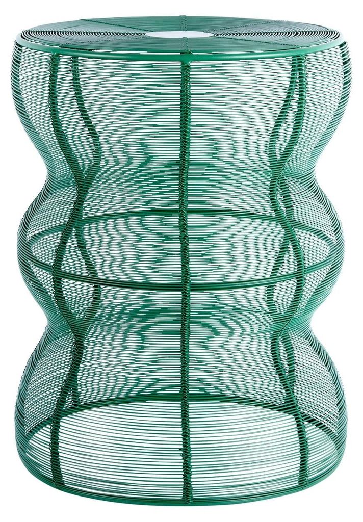 Leitmotiv - Beistelltisch Cuerda Onda - Grün - 30x30x41cm