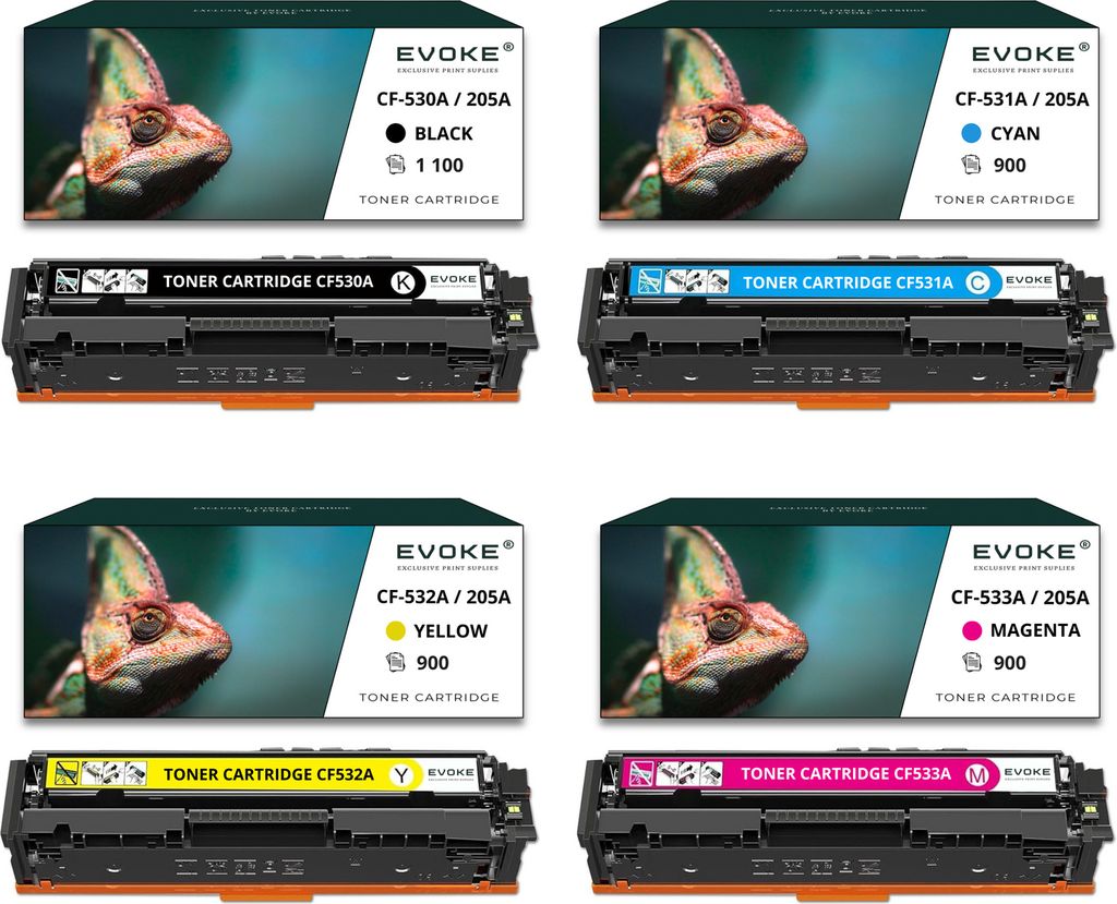 4x Toner für HP CF530A-CF530A CF530A CMYK = Schwarz + Blau + Rot + Gelb | Ersatz für Color LaserJet M180n M181fw M154a M154nw