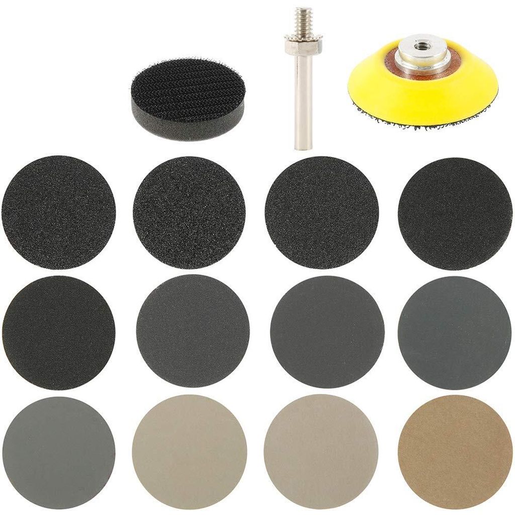 180 Stück Nass-Trocken-Schleifpapier, 50 mm Schleifpapier, Körnung 60 80 100 150 240 400 800 1200 2000 3000 5000 10000 Nass-/Trocken-Schleifpapie...