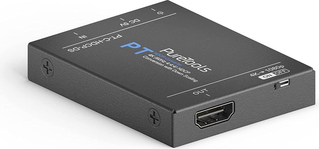 Purelink PT-C-HDCP-DS 4K 18Gbps Aktiver HDMI Signalverstärker, HDCP Konverter mit Scaler