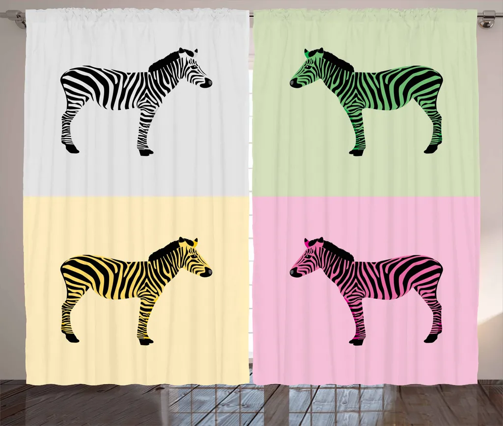 Tenda ABAKUHAUS Zebra Pop Art Multicolore 280x175 cm Arredo Casa