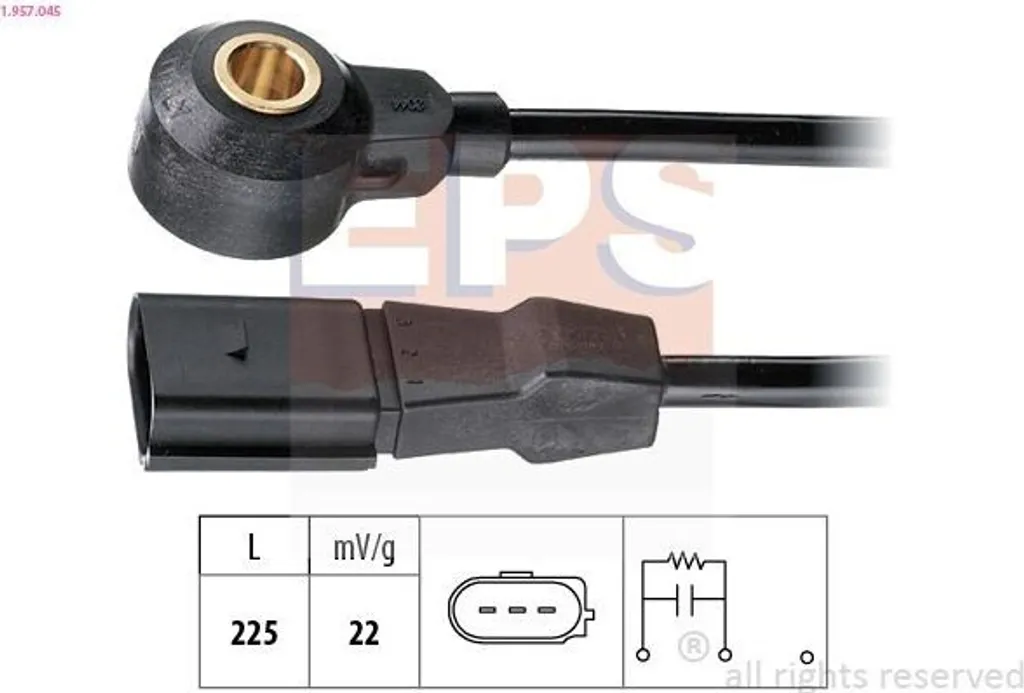 Capteur de cliquetis EPS pour VW Polo 9N 1.2 1.4 câble de 225 mm