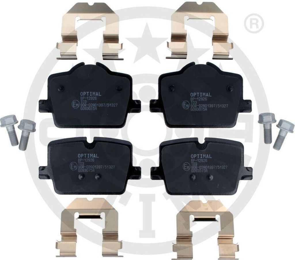 OPTIMAL Bremsbeläge Satz Hinten Bremsklötze für BMW 3 Limousine (G20) 3 Touring (G21) 4 Coupe (G22, G82) Z4 Roadster (G29) 4 Gran Coupe (G26) i4...