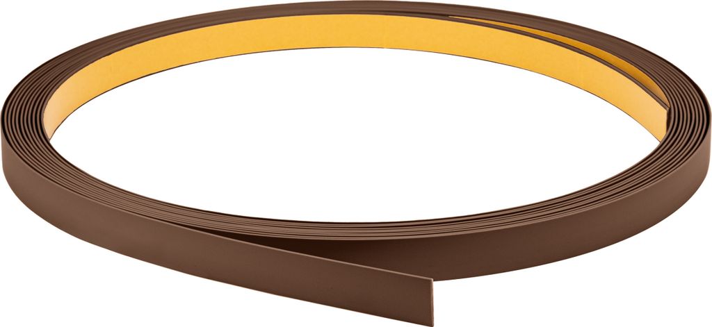 A roll of brown PVC edging with adhesive backing.