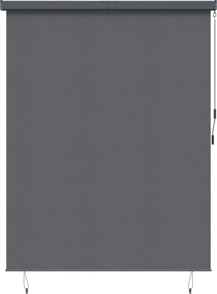Store extérieur avec rideaux anthracite 200 x 250 cm cadre aluminium