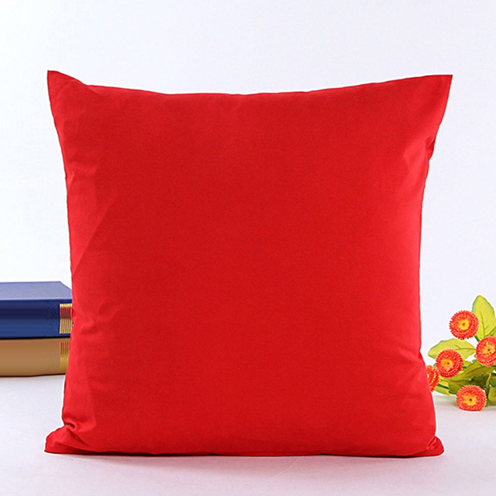 Home Room Sofa Bed Decor Einfarbiger Überwurf-Kissenbezug, quadratischer Kissenbezug-Rot