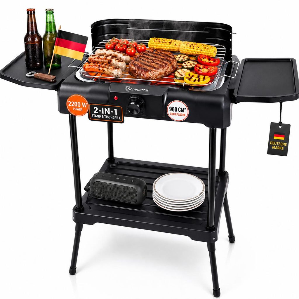 Sommertal BBQ231 Elektrický gril | Balkónový gril | 2200W | Obrázok produktu  Obrázok generovaný UI