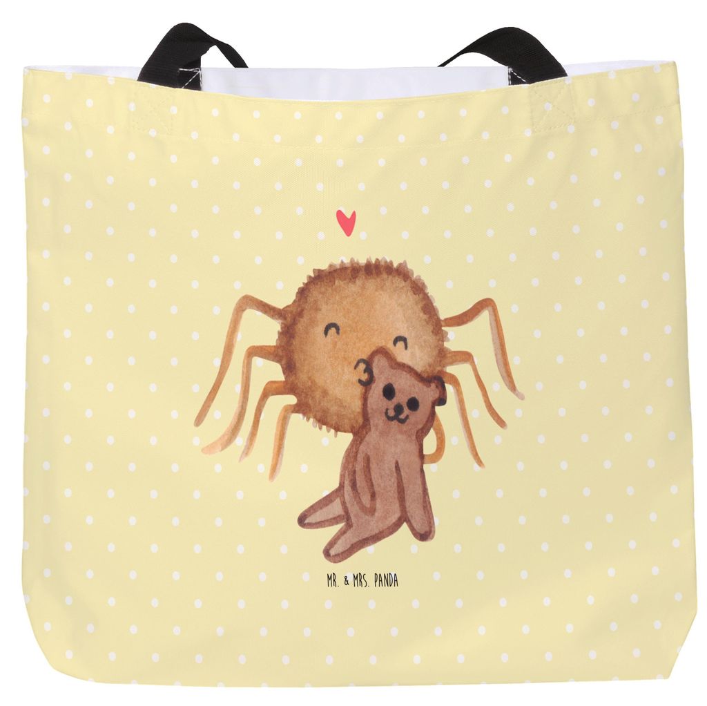 Mr. & Mrs. Panda Schultasche Spinne Agathe Teddy - Gelb Pastell - Geschenk, Einkaufstasche, Liebesbeweis, Reisetasche, Tasche, Freundschaft, Laptop...