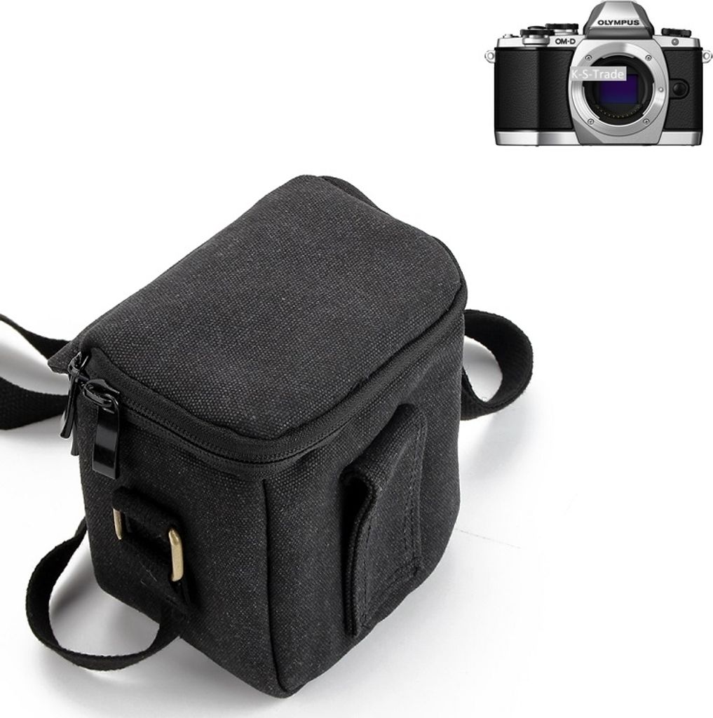 K-S-Trade Umhängetasche kompatibel mit Olympus OM-D E-M10 Schulter Tasche Tragetasche Kameratasche Fototasche schwarz Schutzhülle Zubehörtasche