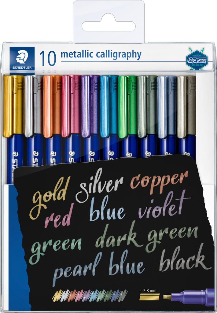 STAEDTLER Permanent-Marker metallic calligraphy 10er Etui