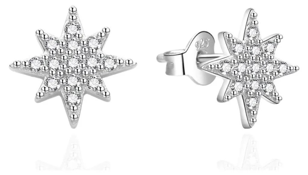Boucles d'oreilles étoiles argentées pour soirée et mariage chic